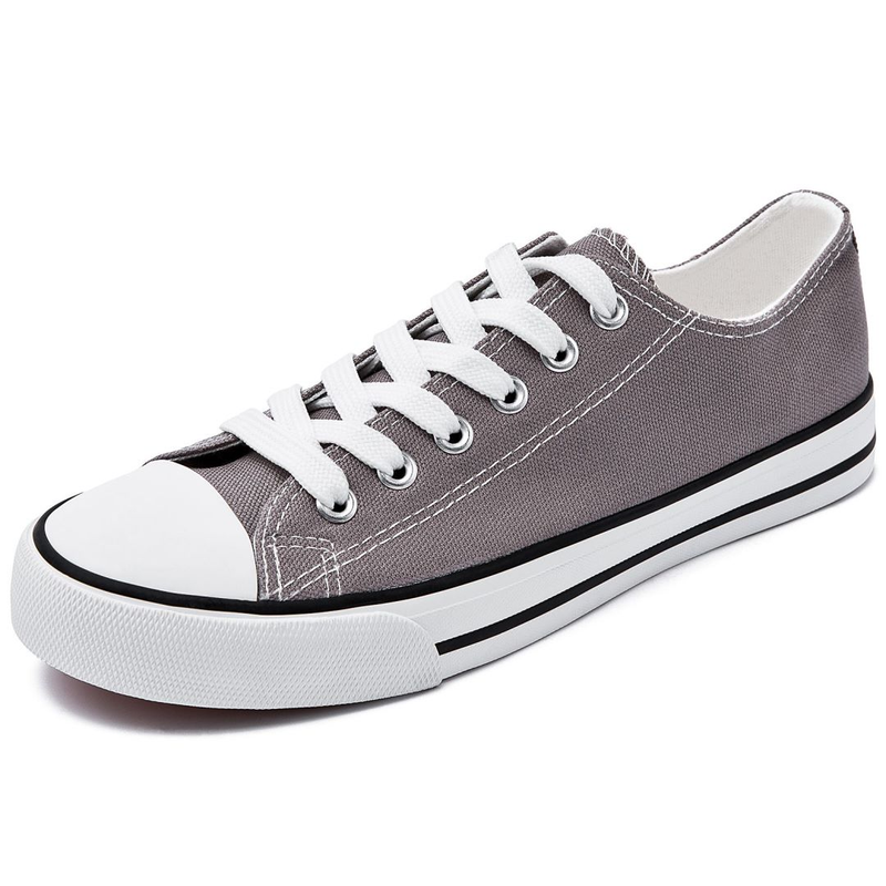 Γυναικεία κλασικά μονόχρωμα παπούτσια με κορδόνια, casual πάνινα πάνινα παπούτσια, γυναικεία υποδήματα_voghion.com