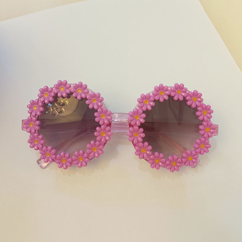 iboode Occhiali da sole per bambini ovali con fiori alla moda per bambini, occhiali da sole per bambine, occhiali da sole UV400, protezione solare per esterni_voghion.com