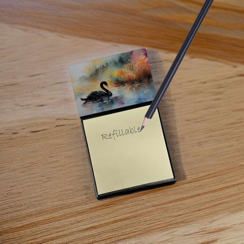 NEW Black Swan Sticky Note Holder Refillable Dispenser Self-Sticky Note Pads, Memo Pads Blank Desk Accessories_voghion.com