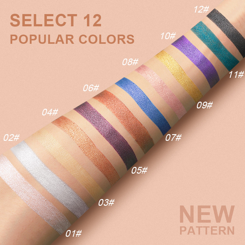 12-Piece Eyeshadow Pencil Set With Pearlescent Finish - Includes Sharpeners, Professional Eyeshadow Makeup Kit_voghion.com