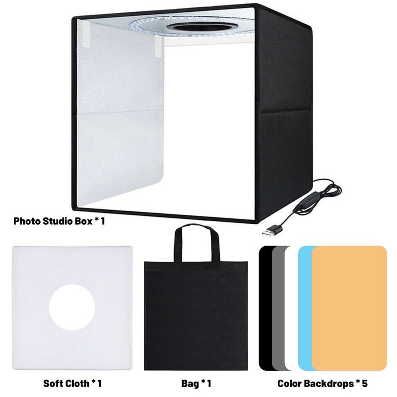 PULUZ Portable LED Photo Light Box Tent Cube Studio Photography 45x45cm_voghion.com