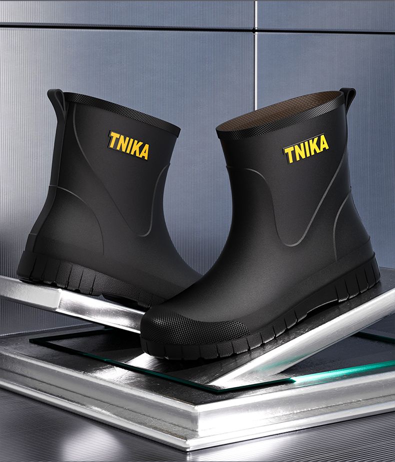 Scarpe da cuoco da uomo, punta tonda, stivali da pioggia slip-on da uomo, basse, impermeabili, facili da pulire, scarpe da lavoro da uomo antiscivolo_voghion.com