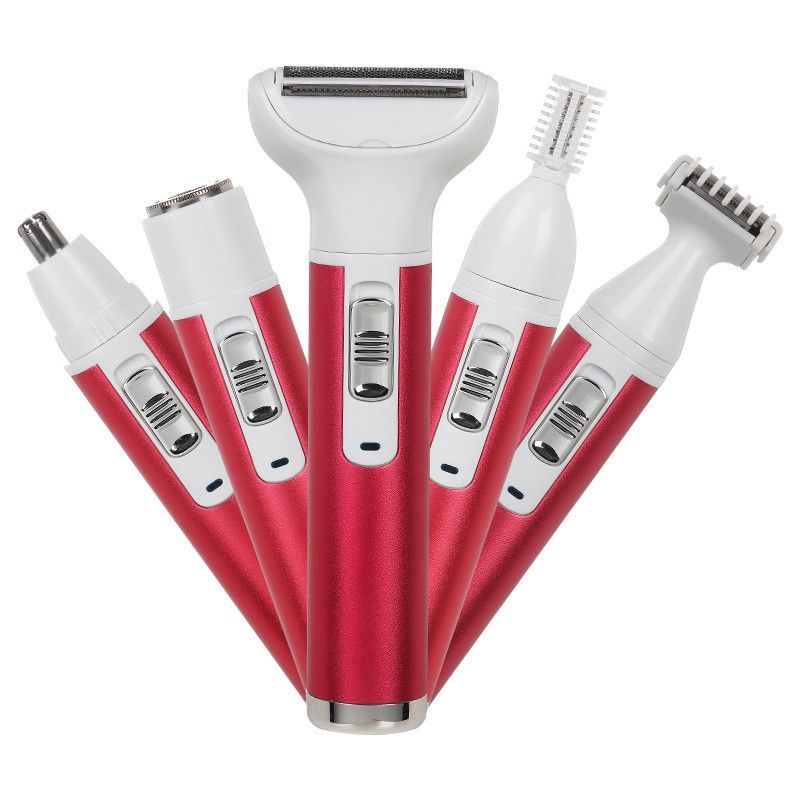 Multifunktionales elektrisches Haarentfernungsgerät für Damen, 5-in-1-Set, USB-Aufladung, schmerzfreie Ganzkörperrasur_voghion.com