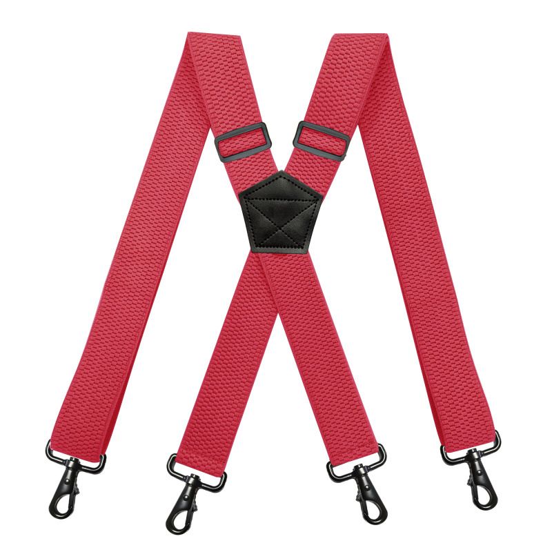 VOOTHOST Erkek Ağır Hizmet Tipi İş Askıları 3,8 cm Genişliğinde X Şeklinde 4 Döner Kancalı Ayarlanabilir Elastik Biker Snowboard Pantolon Askıları F0211_voghion.com