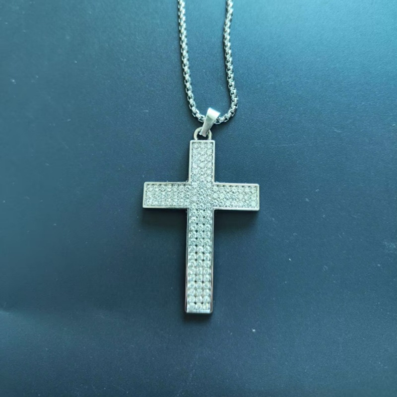 Modna personalizirana kreativna ogrlica z diamantnim križem za moške in ženske, ulični hip-hop punk obesek, dodatki_voghion.com