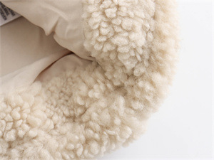 Damen-Kurzjacke aus einfarbigem Revers-Fleece aus Lammwolle_voghion.com