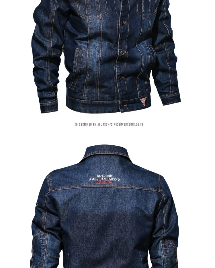 Herrenbekleidung Retro Casual Workwear Herren Vintage Jeansjacke mit mehreren Taschen – klassischer Workwear-Stil, entspannte Passform, stilvoll und vielseitig_voghion.com