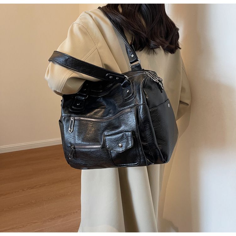 Rejsetaske Stor Kapacitet Vintage Motorcykeltaske Mode Korte Forretningsrejser Enkelt Skulder Crossbody Taske Afslappet Tote Taske_voghion.com