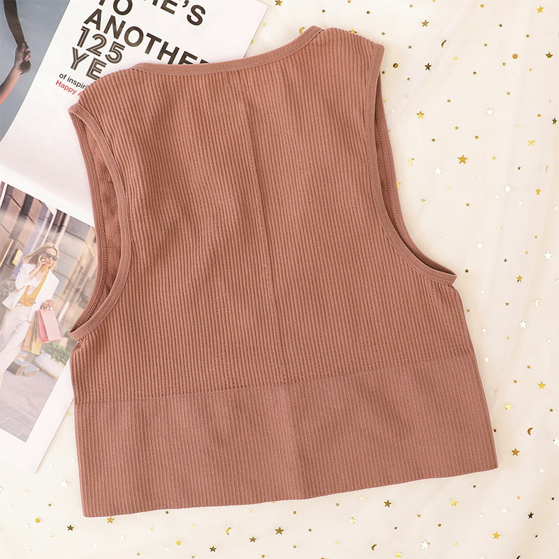 Sport Ribbed Bras Set Women Seamless Underwear Set High Waist Fiess Shorts Female Sexy Lingerie Bralette Deep V Top_voghion.com