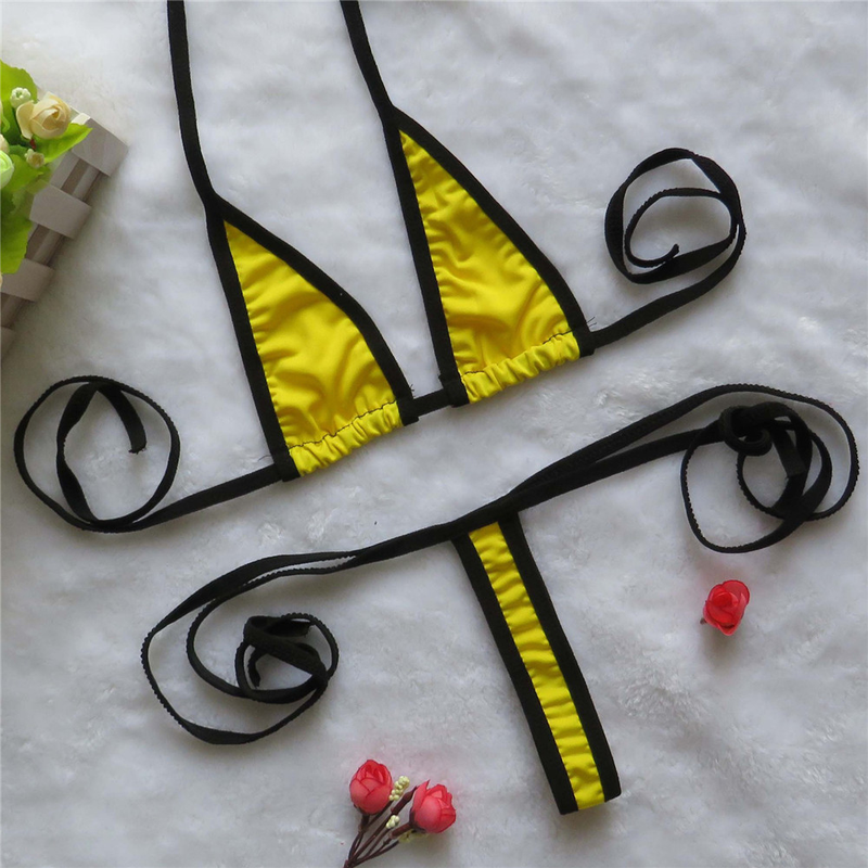 micro bikini Sexig Sling triangel Edge Mini Thong girl Beach Suthing spa badkläder dam baddräkt biquini bikini monokini_voghion.com