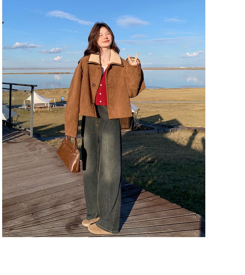 Reversible Sheepskin Coat Women, Spring And Autumn 2025 New Thickened Short Suede Jacket For Early Winter_voghion.com