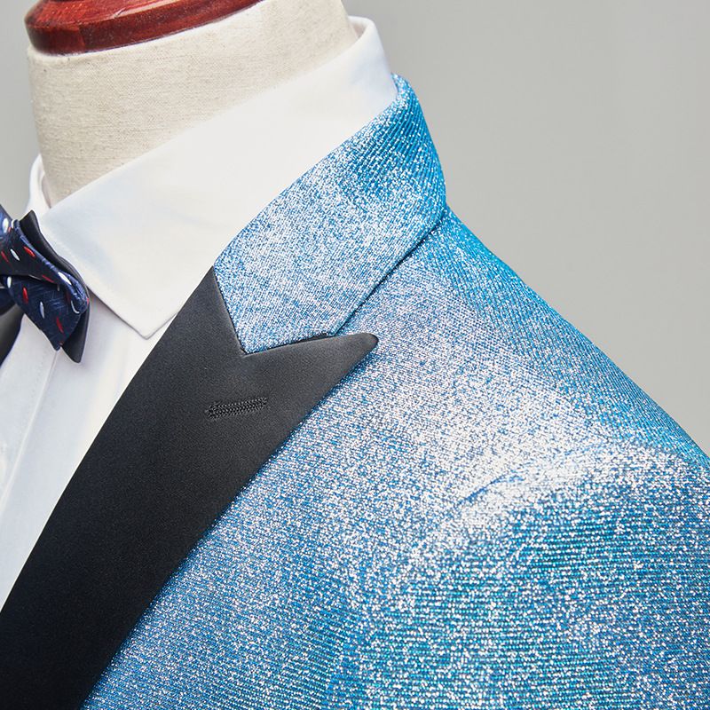 CT 2025 Nuovo costume da uomo in stile coreano, completo da palcoscenico blu, due pezzi_voghion.com