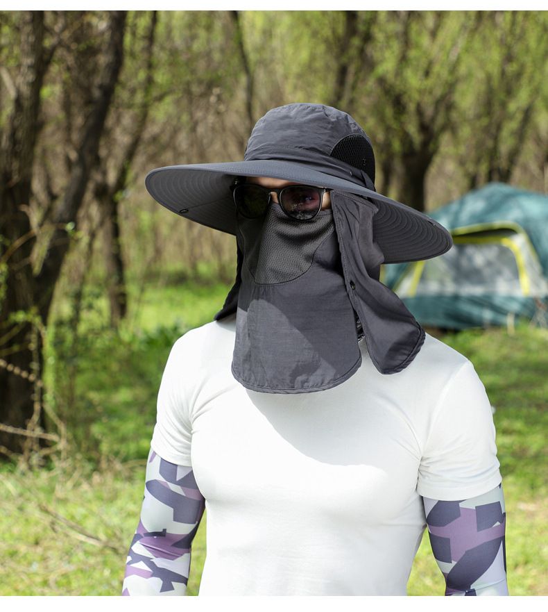 Men's Camo Sun Hat With Face Mask & Neck Cover - UPF 50+ UV Protection For Hiking & Fishing (Summer Outdoor Essential)_voghion.com