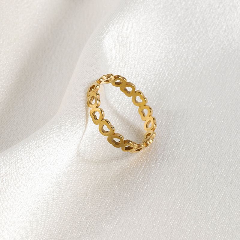 Titanstahlring mit Nischendesign, massiver, hohler Pfirsichherzring, Liebesaccessoire für Paare_voghion.com