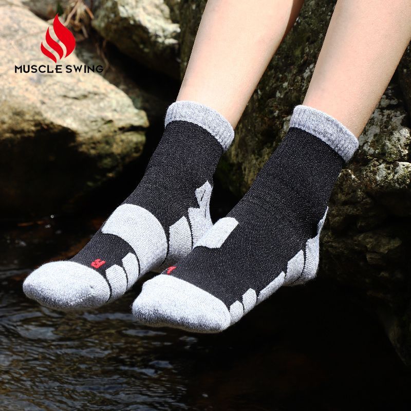 Calzini professionali da esterno per uomo e donna, calzini sportivi spessi con fondo in spugna per escursionismo, maratona e corsa, tre paia_voghion.com