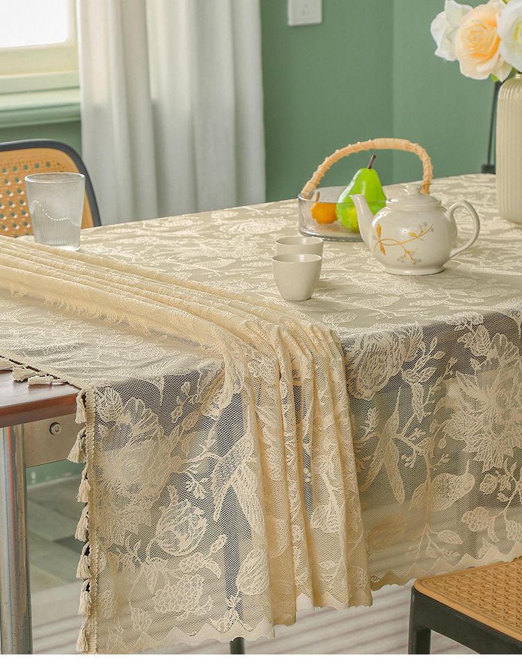 Nappe Tulipe et Oiseau – Housse de table rectangulaire en polyester de qualité supérieure 140 x 80 à 300 cm, résistante à la chaleur pour table à manger/table basse – Décoration florale nordique_voghion.com