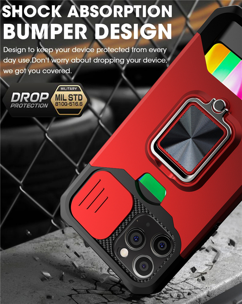 Husă suport magnetică pentru protecția camerei pentru iPhone 14 11 13 12 Pro Max XR X XS Max 7 8 Plus SE20 Husă antișoc pentru suport pentru card_voghion.com