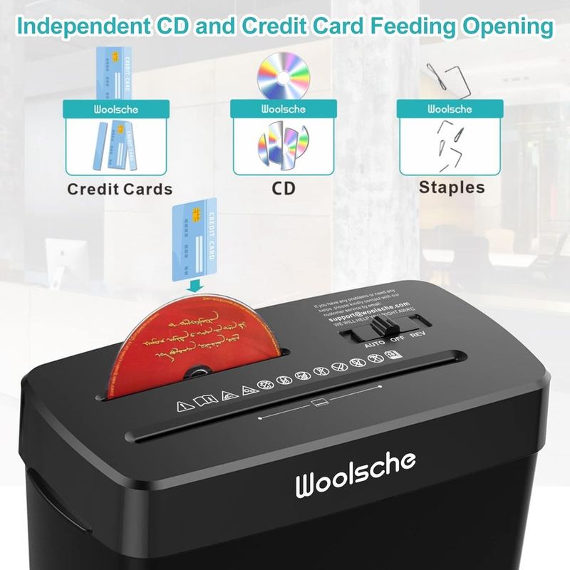Woolsche Paper Shredder - 10-Sheet Cross Cut With 3.43-Gallon Basket - P-4 Security Level - 3-Mode Design - Shreds CD And Credit Card - Durable, Fast, And Jam Proof For H_voghion.com
