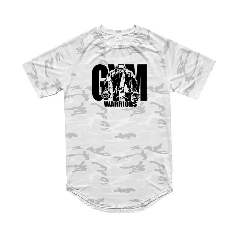 Américain course Fitness camouflage haut hommes été nouveau demi manches T-shirt à la mode sport à manches courtes chemise_voghion.com
