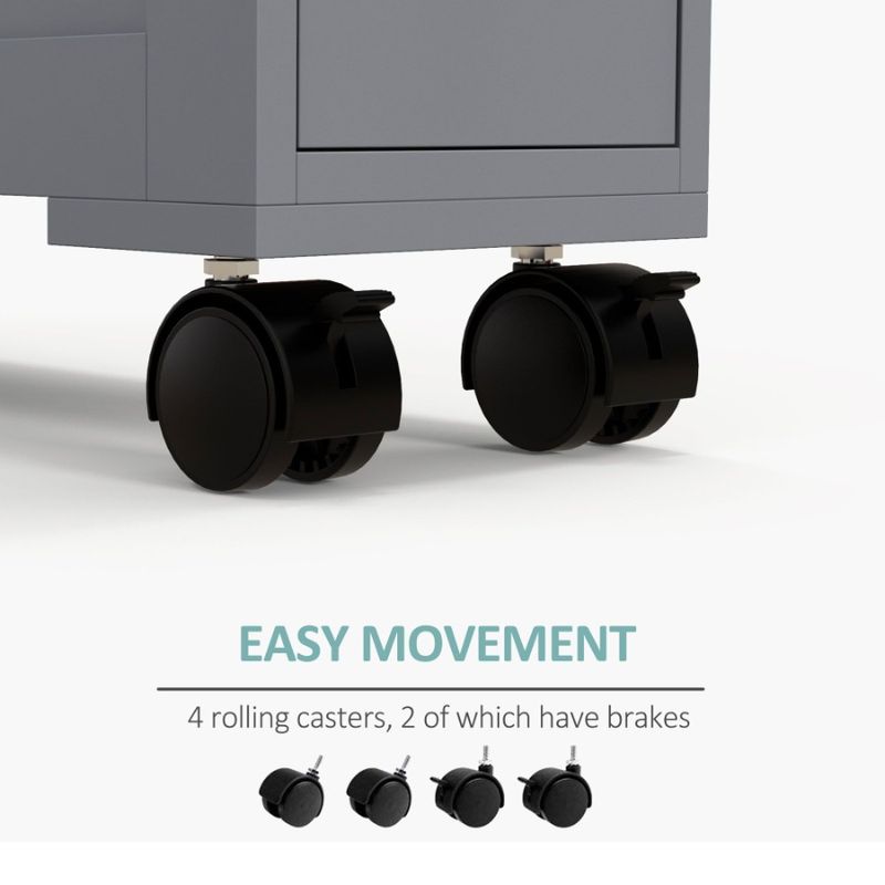 Mobiletto laterale X contenitore 6,25 bagno stretto 20,5 28,25 legno HOMCOM grigio X scorrevole_voghion.com