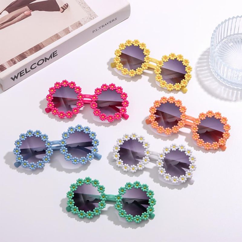Moda Fiore rotondo per occhiali da sole carini a margherita per bambini Protezione solare per esterni Ombra Moda Occhiali da festa divertenti_voghion.com