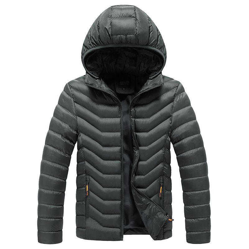 Men's Clothing 2024 New Hooded Solid Color Lightweight Coat Ribbed Cotton Jacket Men_voghion.com