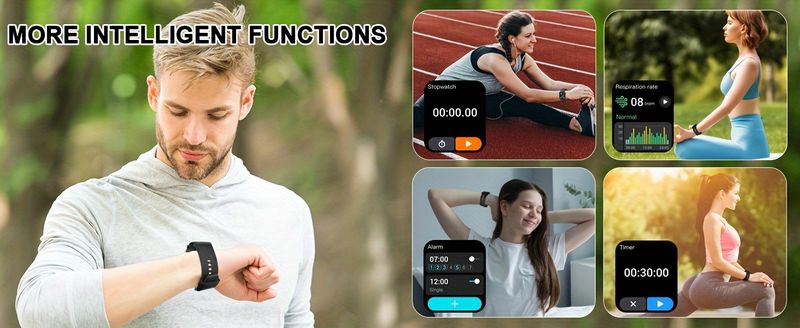 Men's And Women's Smartwatch, Fitness Tracker, 112 Exercise Modes, Sleep Monitoring, Pedometer, Smartwatch For Android/IOS, Dark Black_voghion.com