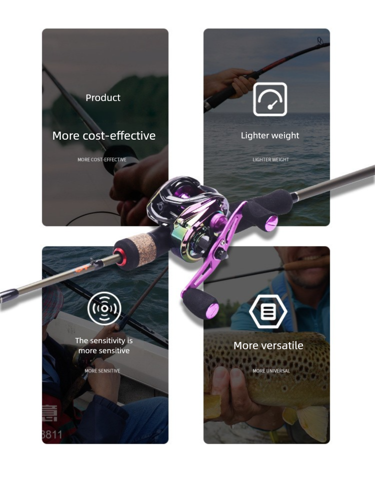 Kemeilong Lazy Gun Handle 4 Section Water Drop Wheel Portable Lure Rod Set_voghion.com