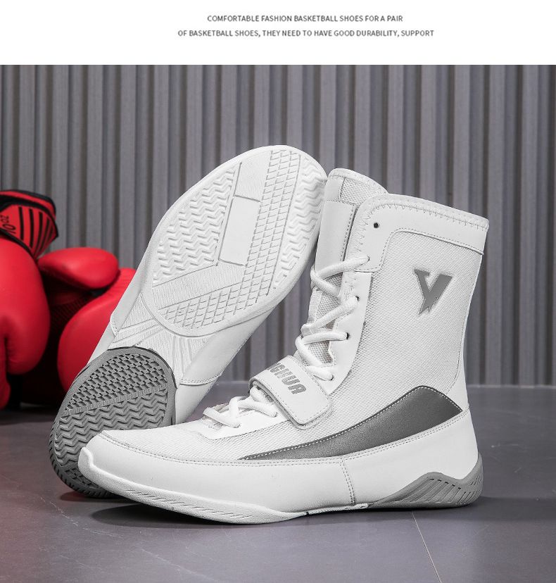 Herrenschuhe Neue atmungsaktive, rutschfeste High-Top-Trainings-Wrestlingschuhe für Herren, leichte, verschleißfeste Boxschuhe_voghion.com