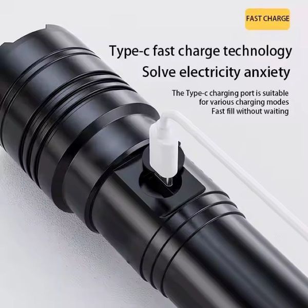Portable LED Rechargeable Flashlight For Night Walking_voghion.com