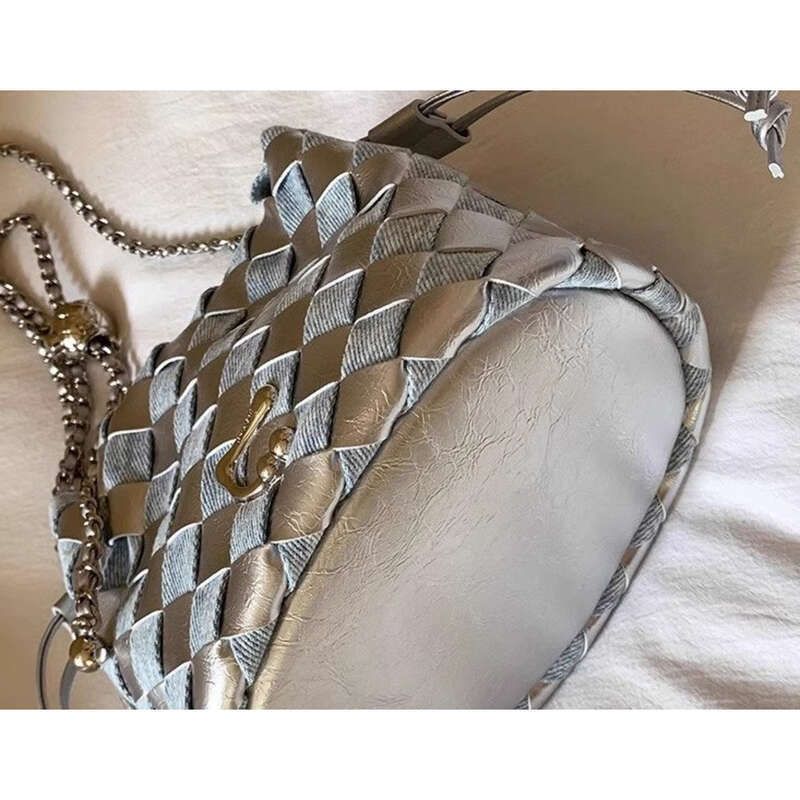 Borsa a secchiello da donna con design di nicchia del 2025, novità, tracolla a catena intrecciata, piccola borsa alla moda alla moda._voghion.com