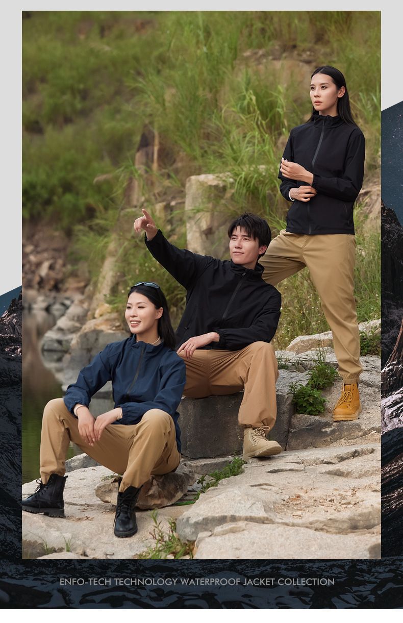 Men's Three-Proof Workwear Stand Collar Jacket Outdoor Multi-Functional Thin Breathable Waterproof Coat_voghion.com