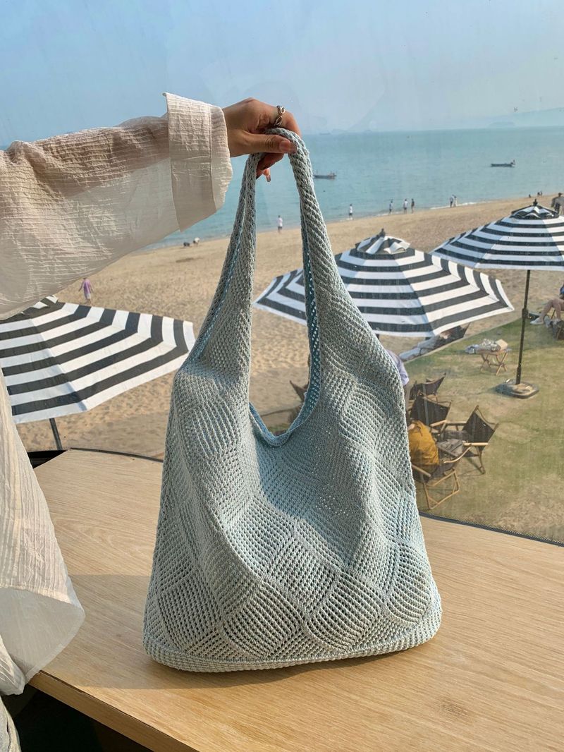 Hotselgende skulderveske Lazy Style Bag Kvinnelig handleveske Vår og sommer Hulveving_voghion.com