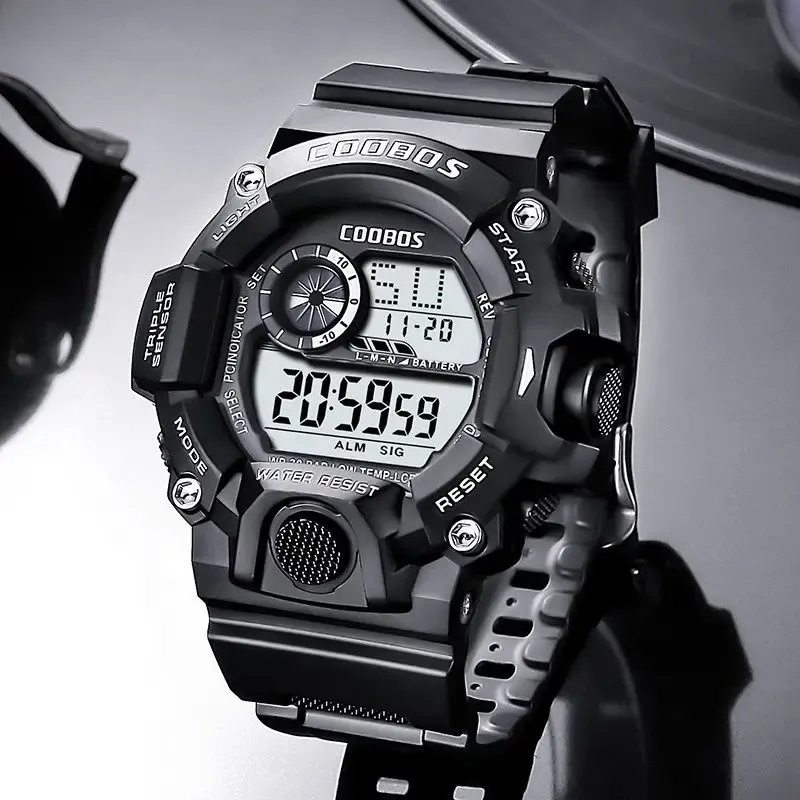 Neue Mode für Männer Digitale Elektronische Armbanduhr Multifunktionale Wasserdicht Leucht Alarm Männlichen Sport Uhr_voghion.com