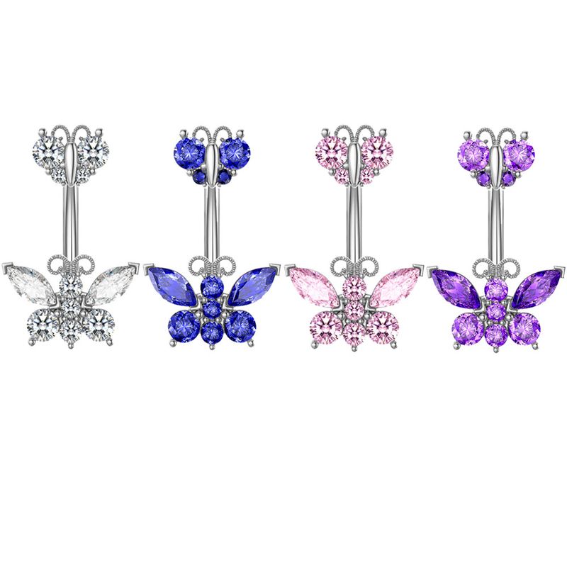 Women's Jewelry Zircon Belly Button Nail Oiled Belly Button Ring Piercing Jewelry_voghion.com