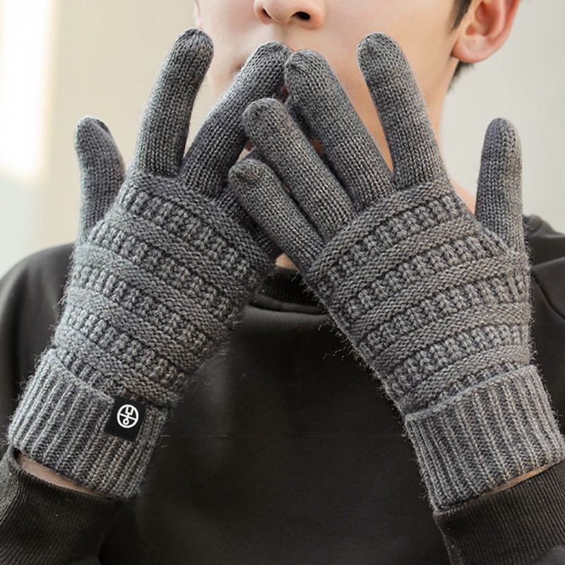 Touchscreen Gloves Winter Cold-Proof Thickened Cycling Knitted Non-Slip Freezing Point Outdoor_voghion.com