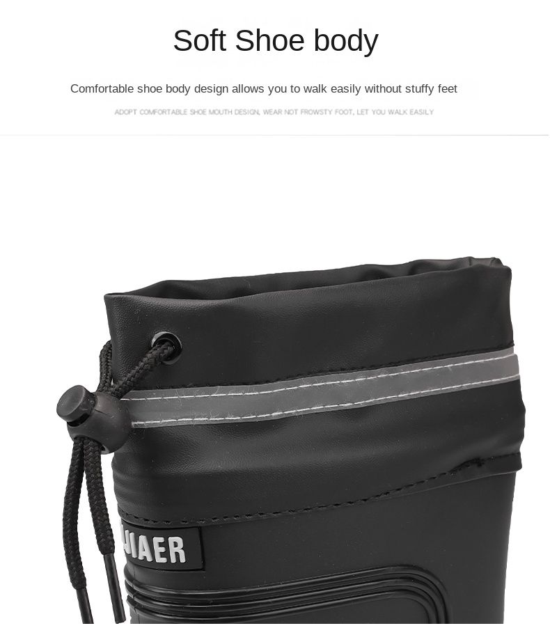 Single Shoe Midsole Waterproof Mouth Rain Boots 39-45_voghion.com