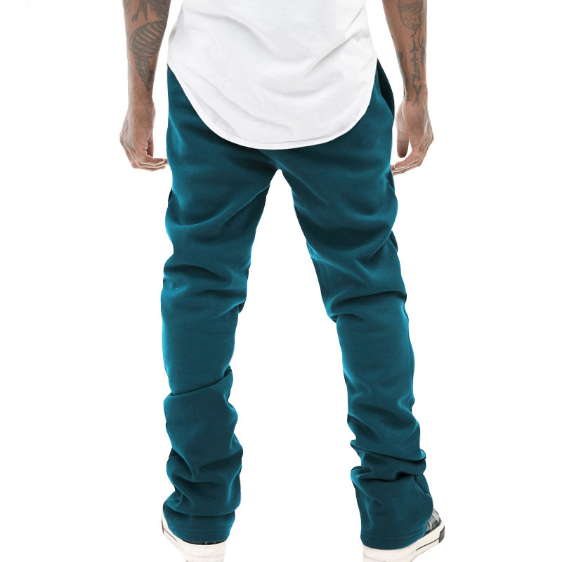 Flared Drawstring Long American Style Solid Color Slim Fit Men's Casual Pants Trendy_voghion.com