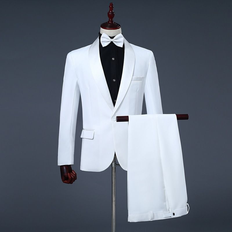 Terno masculino CT com gola verde de frutas, estilo ocidental, para cantor, conjunto de manga comprida, palco, foto em preto e branco_voghion.com