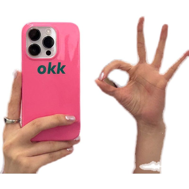 Unbeatable Quality Original Ins Style Minimalist English OKK Cute Cartoon Mobile IPhone Feilin Shell For Iphone13/14promax/plus Phone Iphone_voghion.com
