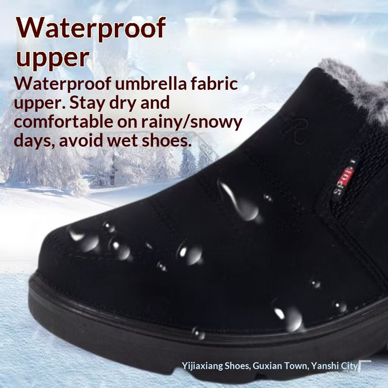 Glide Winter Neue Baumwoll-Fleeceschuhe, Stoßdämpfung, verdickte, wasserdichte Schneestiefel für Herren, kurze Stiefel, warm, alt, Peking_voghion.com