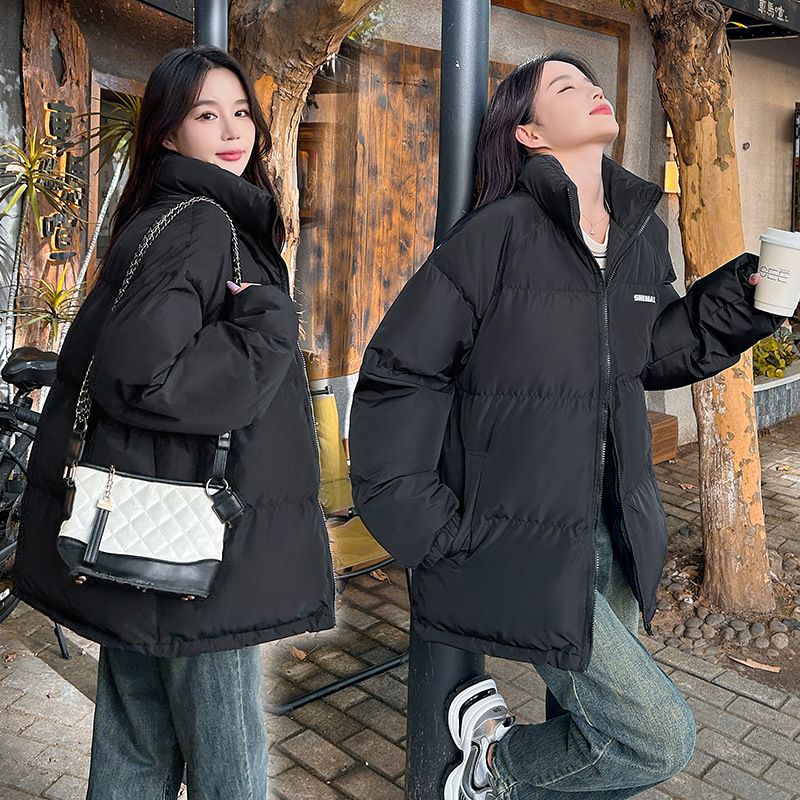 Dienvidaustrumāzijas jaunā ziemas studentu sieviešu īsā maizes korejiešu burtu dūnu jaka, moderna kokvilnas mētelis_voghion.com