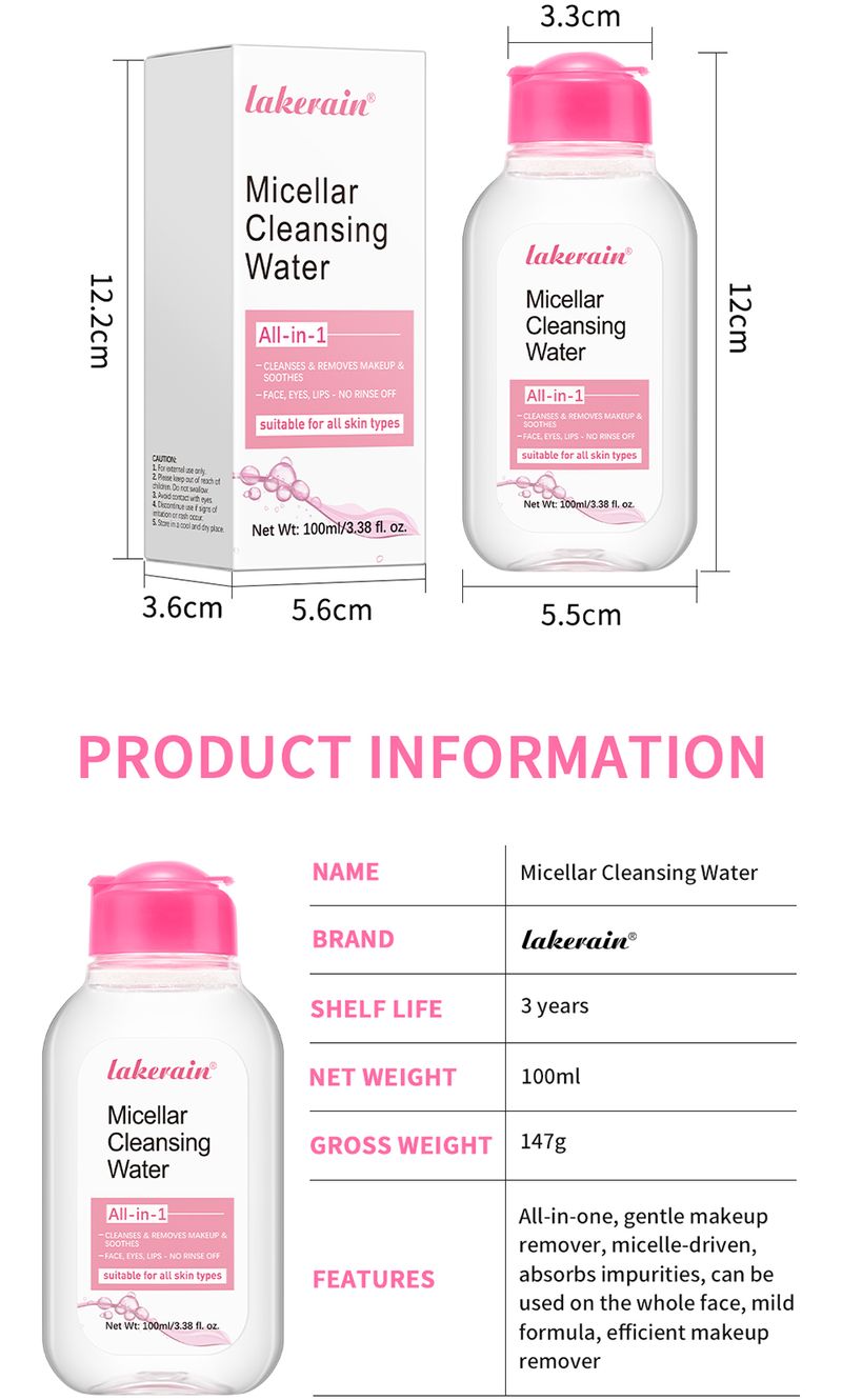 100ml Mild Micellar Cleansing Gentle Makeup All In 1 Cleanser Rubbing Non-stimulating Remover Water_voghion.com