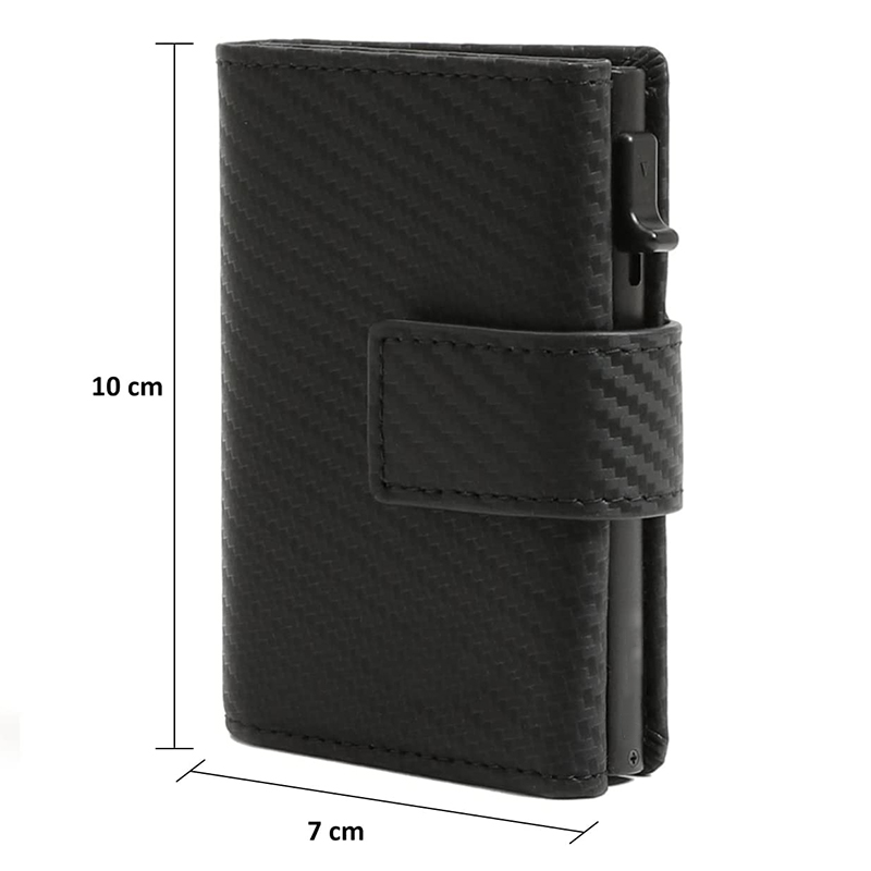 Kreditkaart Case Mini Portemonnaie mat Zip Mënz Portemonnaie Männer RFID Schutz Echt Lieder Kaart Portemonnaie Kleng Aluminium Kaart_voghion.com