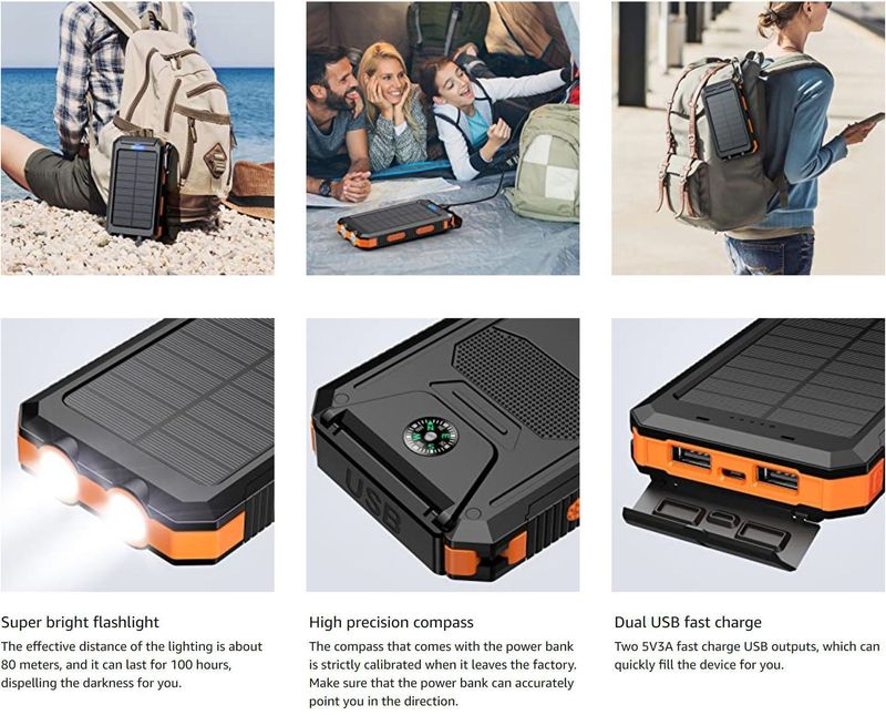 50000 MAh Solar Portable Charging Power Bank External Battery Charger Strong Light LED All Smartphones For Xiaomi_voghion.com