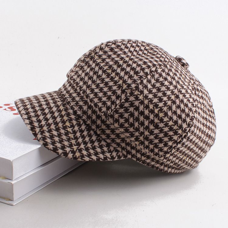 Cappello ottagonale scozzese, berretto casual da strillone in stile coreano per primavera e autunno, cappello da artista alla moda, basco a becco d'anatra per_voghion.com