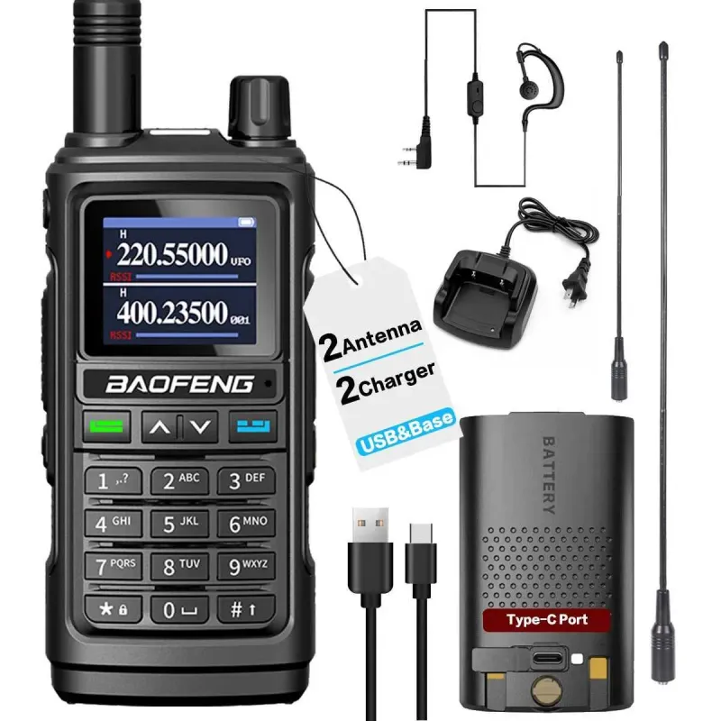 Lepsza jakość Baofeng UV-5R Ulepszona krótkofalówka dalekiego zasięgu UV-17R Walkie-talkie dla dorosłych Wodoodporna dwupasmowa ładowarka USB 999_voghion.com