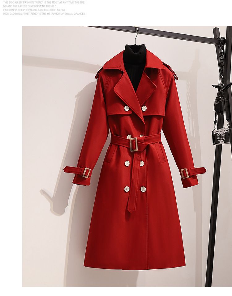 Trench da donna con cintura - Cappotto lungo oversize dalla vestibilità slim, elegante e giovanile, taglie forti, da ufficio e casual_voghion.com