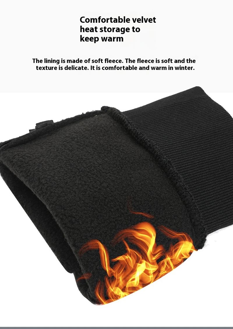 Warm Cycling Gloves For Autumn And Winter Skiing And Mountaineering Men's Driving And Cycling Velvet Touch Screen Anti Slip And Dew, Two Fingers_voghion.com