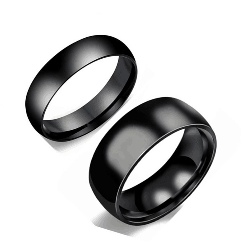anello in acciaio al titanio da uomo gioielli coreani 24 6 8mm arco liscio semplice anello in acciaio inossidabile anello di coppia_voghion.com